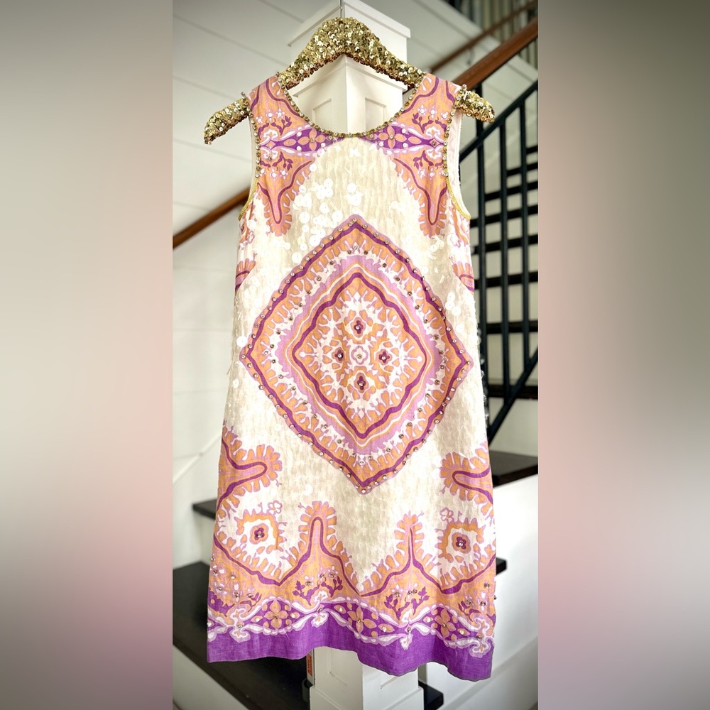 J. CREW Collection Sparkly Bazaar Embellished Linen Shift Dress $598